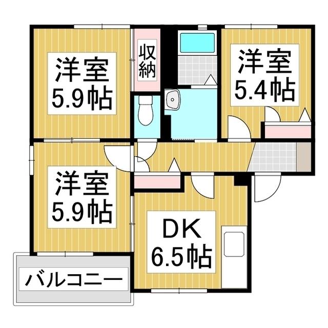 ディアス小泉(3DK/2階)の間取り写真