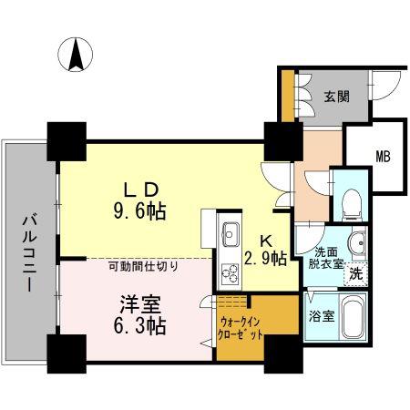 品川シーサイドビュータワー1(1LDK/24階)の間取り写真
