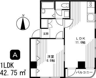 グレースヒルTMY(1LDK/6階)の間取り写真