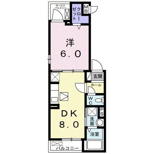 レジデンス マイ(1LDK/1階)の間取り写真