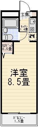 トップ北千住第1(1K/4階)の間取り写真