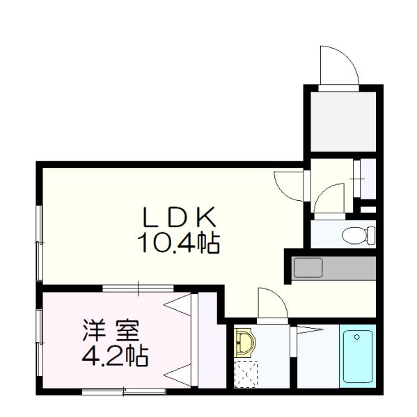 ステラひばりが丘(1LDK/1階)の間取り写真