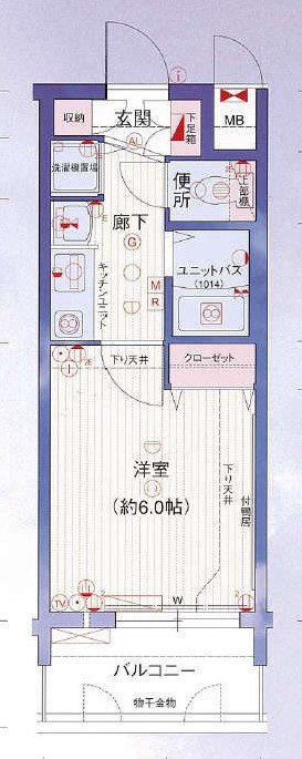 プレサンス名古屋駅前(1K/5階)の間取り写真