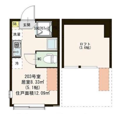 COZY HOUSE 南阿佐ヶ谷(ワンルーム/2階)の間取り写真
