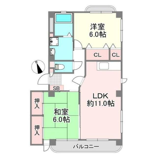 ルーブルミナスII(2LDK/3階)の間取り写真