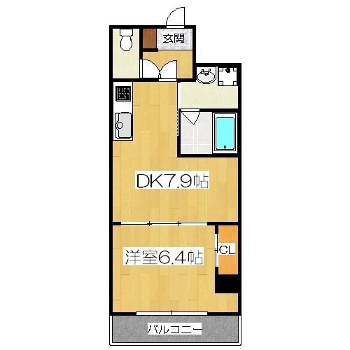 アミティエ山科(1DK/7階)の間取り写真