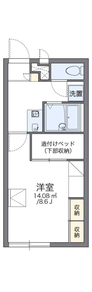 レオパレス伏見I(1K/1階)の間取り写真