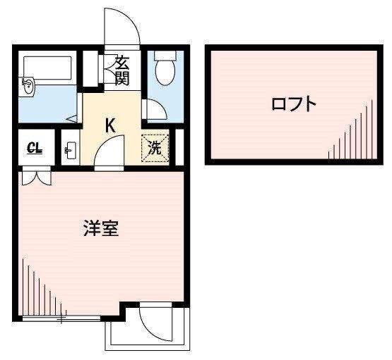ウィスタリア(1K/2階)の間取り写真