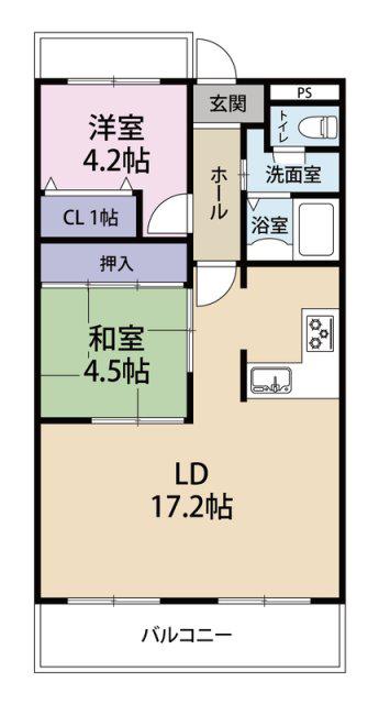 アクティヴライフ(2LDK/3階)の間取り写真