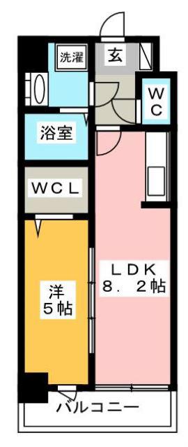 モダンパラッツォ博多SUR(1LDK/12階)の間取り写真
