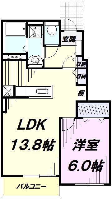 プリモ ファーレ(1LDK/1階)の間取り写真