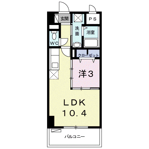 アンドーバーテラス識名(1LDK/5階)の間取り写真