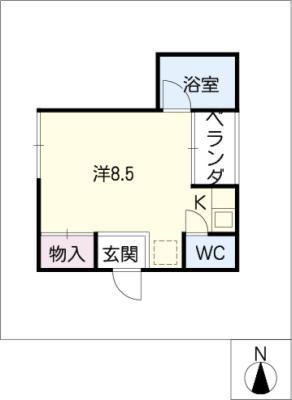 パラシオンFJ(ワンルーム/6階)の間取り写真