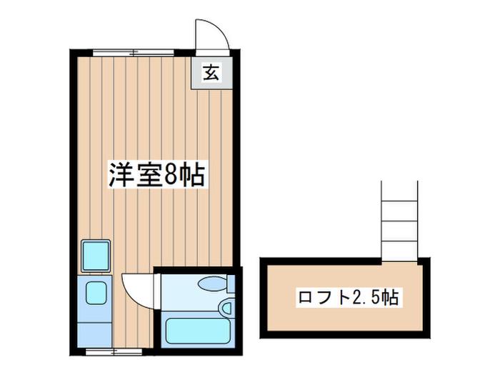 和光ハイツ(ワンルーム/2階)の間取り写真