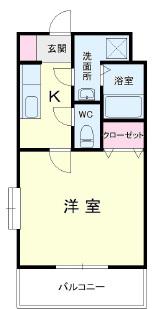 マンション ベッカム(1K/2階)の間取り写真