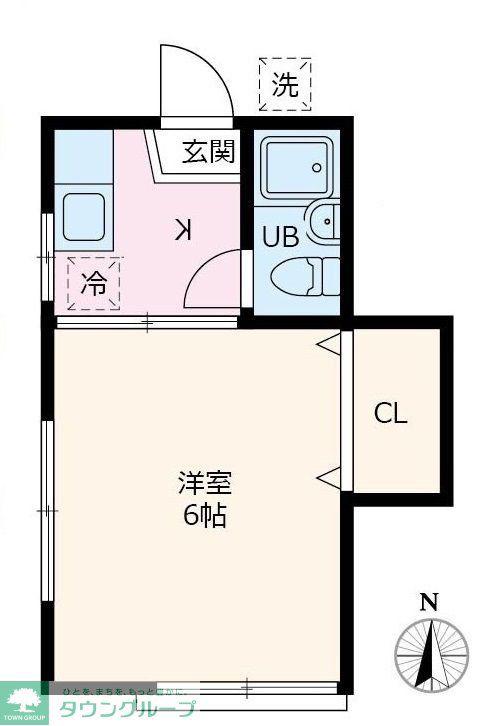 サニーハイツ仙川(1K/2階)の間取り写真
