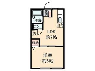 エスポワール(1DK/2階)の間取り写真