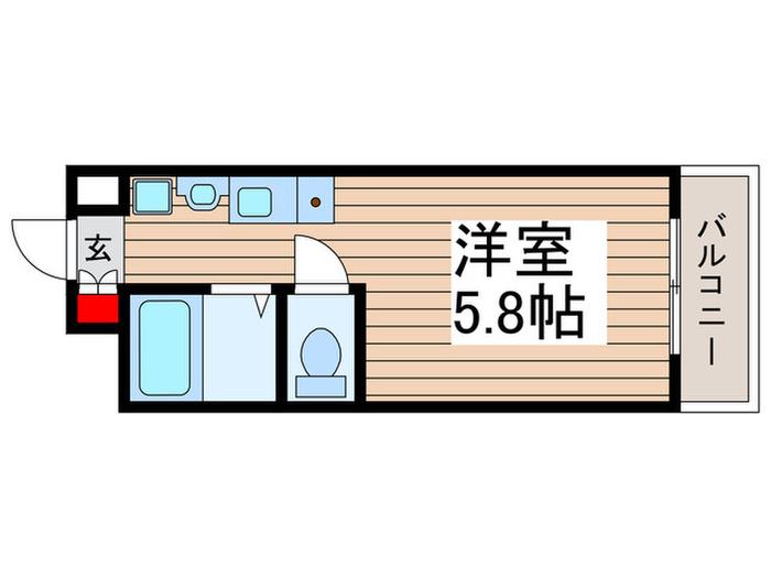 テラスレジデンス津田沼(ワンルーム/1階)の間取り写真