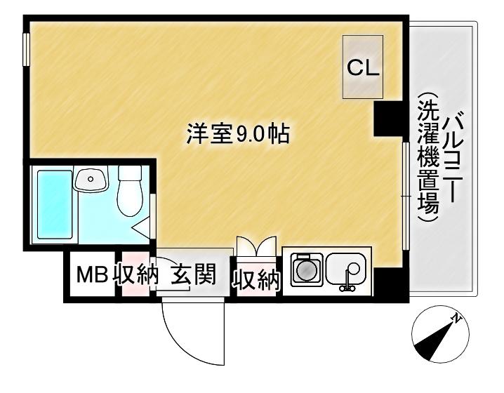 ル・シェール住吉(ワンルーム/3階)の間取り写真