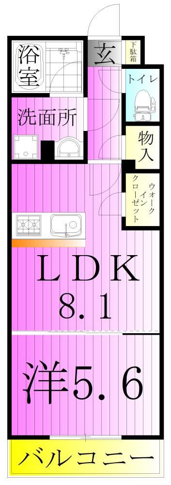 SPコート保塚町(1LDK/5階)の間取り写真