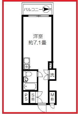 レジデンス上野(ワンルーム/2階)の間取り写真