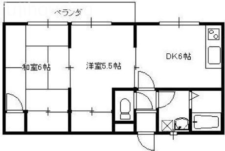 メゾン武井II(2DK/2階)の間取り写真
