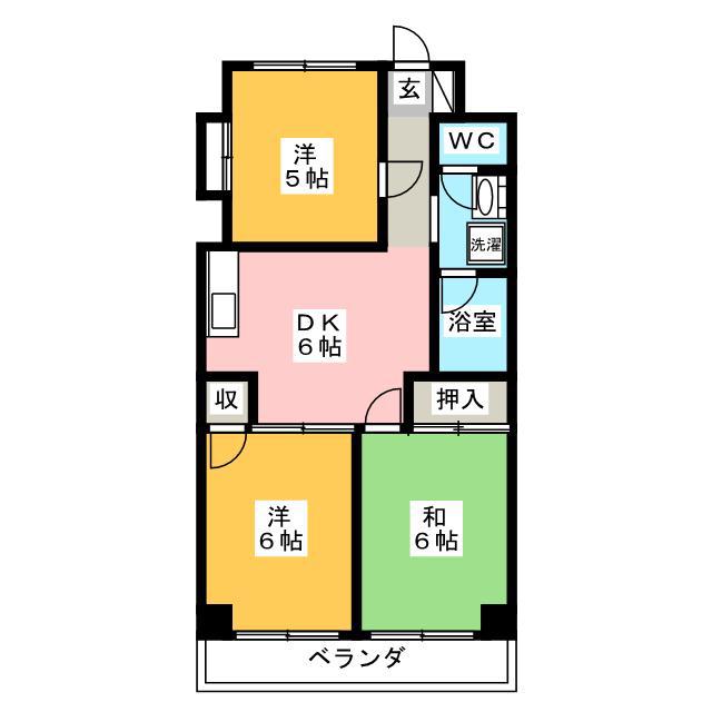 ヒルズセントポール(3DK/4階)の間取り写真