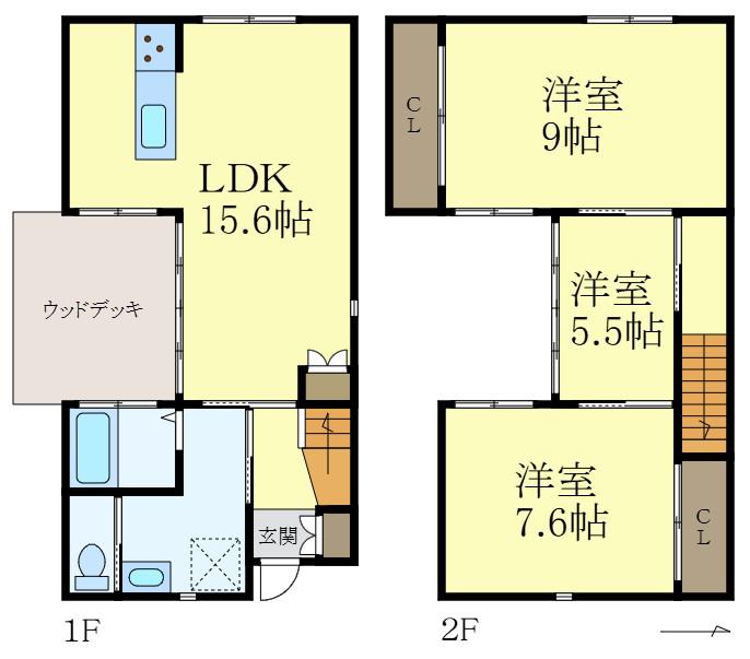 JOYシエナII(3LDK/1階)の間取り写真