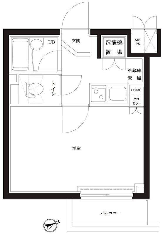 ルーブル南馬込弐番館(1K/4階)の間取り写真