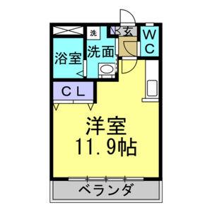 サンヒルズ広坂(ワンルーム/1階)の間取り写真