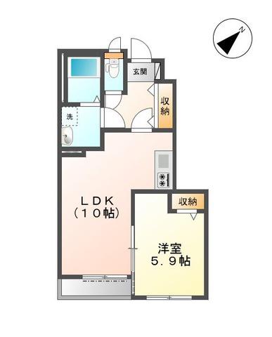 サン・ベリー(1LDK/1階)の間取り写真