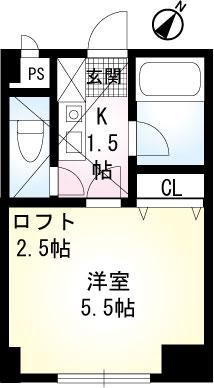 カインドハウス鹿沼公園(1K/3階)の間取り写真