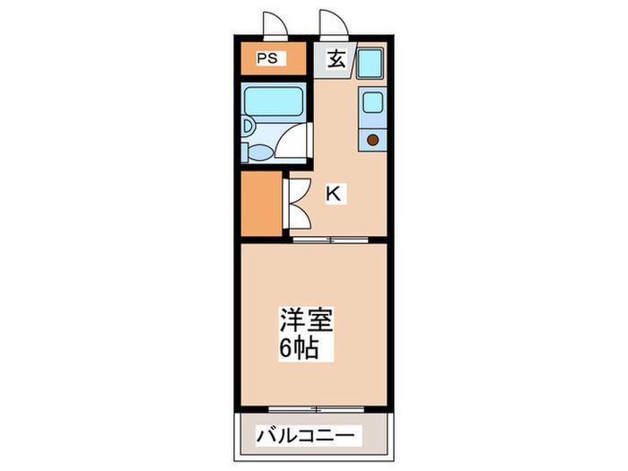 エステート難波(1K/6階)の間取り写真