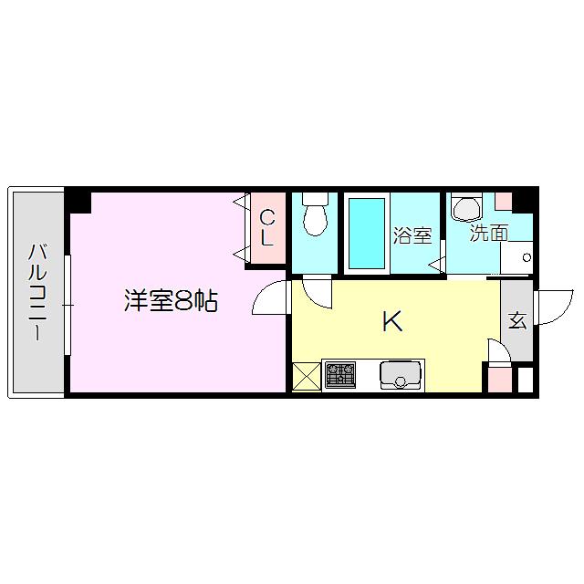 エスティライフ新大阪第2(1K/2階)の間取り写真