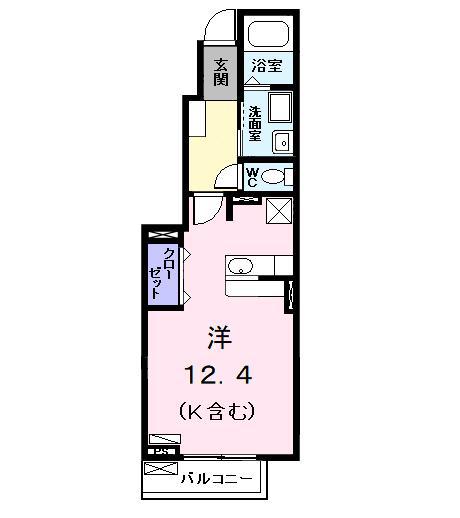 ユピテル(ワンルーム/1階)の間取り写真