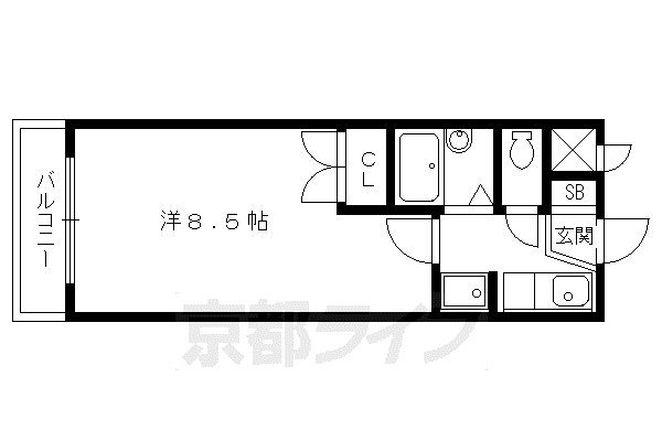グランドールワタナベII(1K/3階)の間取り写真
