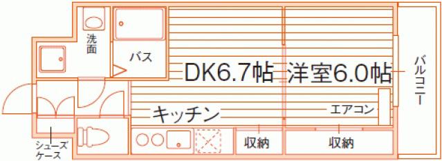 レジディア岡山駅前(1DK/5階)の間取り写真