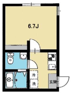 ストラーダ本町通(1K/2階)の間取り写真