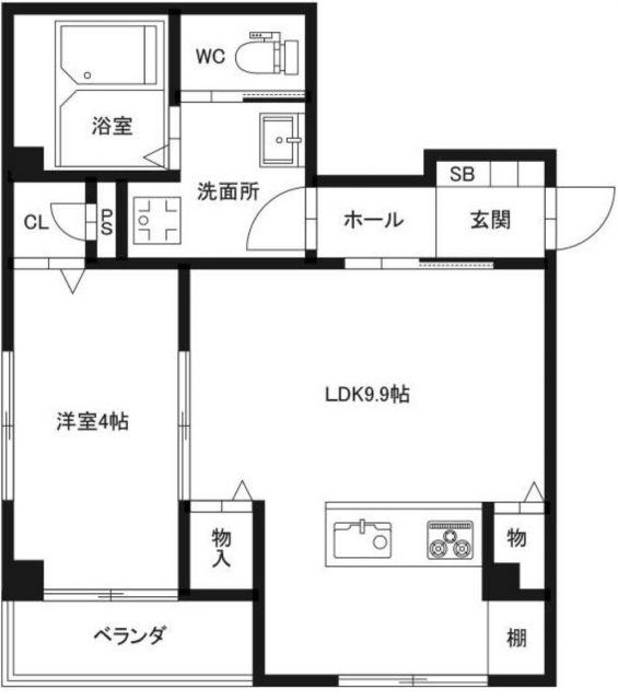 ピース・レジーナ(1LDK/3階)の間取り写真