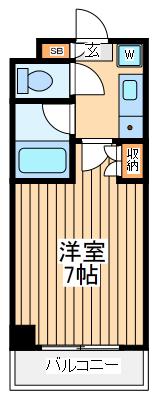 ラフィネ多摩平(1K/2階)の間取り写真