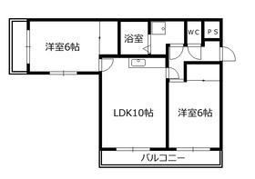ルミナスゆり(2LDK/3階)の間取り写真