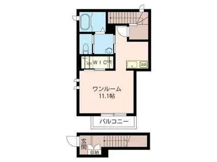 プチ リアン(ワンルーム/2階)の間取り写真