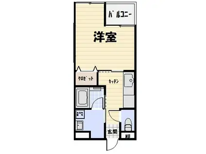 リバーサイドMK(1K/2階)の間取り写真