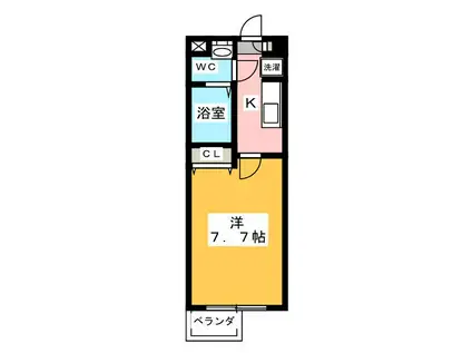 TRYM下石神井(1K/3階)の間取り写真