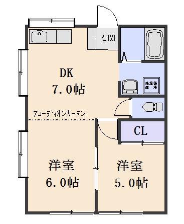 コーポ八幡(1LDK/1階)の間取り写真