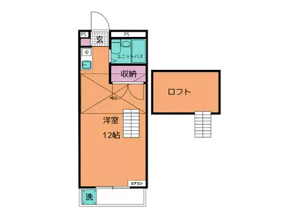 CLASSICALコモ(ワンルーム/2階)の間取り写真