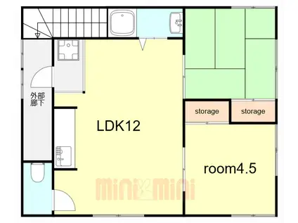 テラス下山(2LDK/3階)の間取り写真