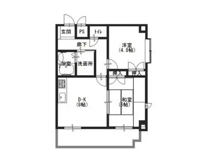 イーストアヴェニュー(2LDK/4階)の間取り写真