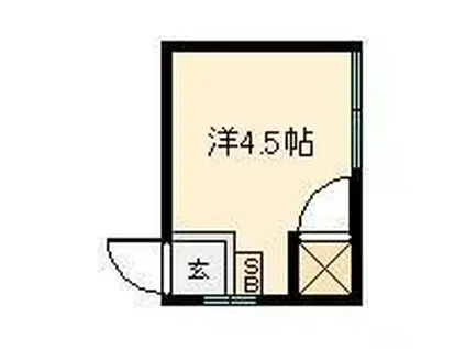 佐藤アパート(ワンルーム/1階)の間取り写真