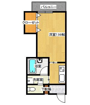 サンライフFUKAYA(1K/2階)の間取り写真